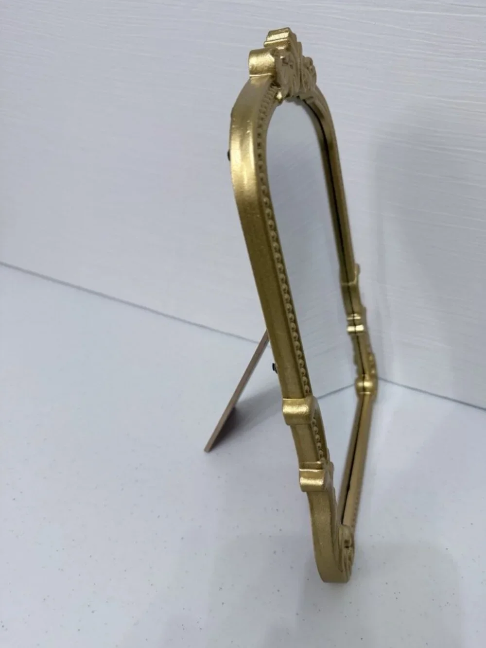 Gold Ornate Framed Arched Vanity Tabletop or Wall Mirror 9